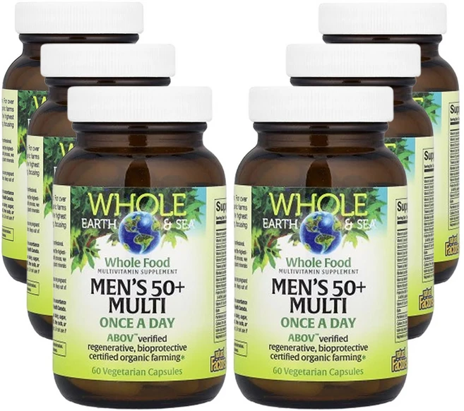 네츄럴팩터스 Whole Earth & Sea 50세 이상 남성용 멀티 60베지캡슐, 6개, 60정 - 쿠팡