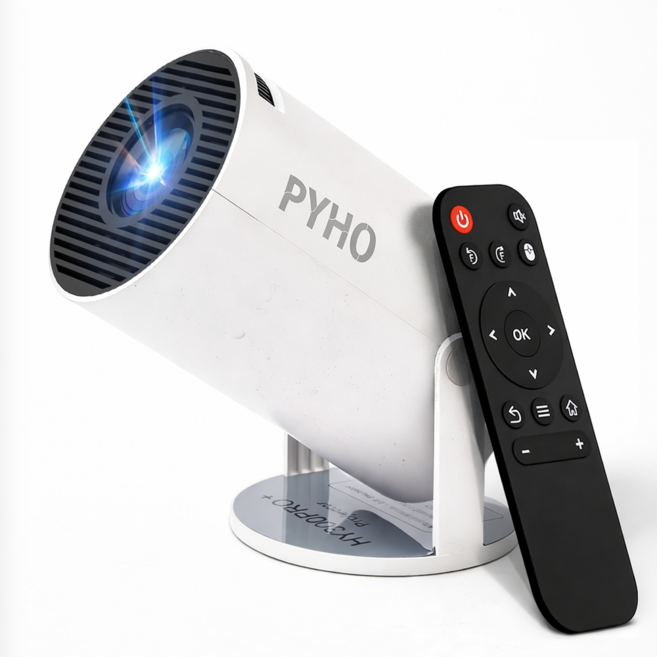 PYHO 4K 스마트 미니빔 빔프로젝터 미니 휴대용 홈 프로젝터 자동 초점 초고화질 가정용빔프로젝터, HY300pro+