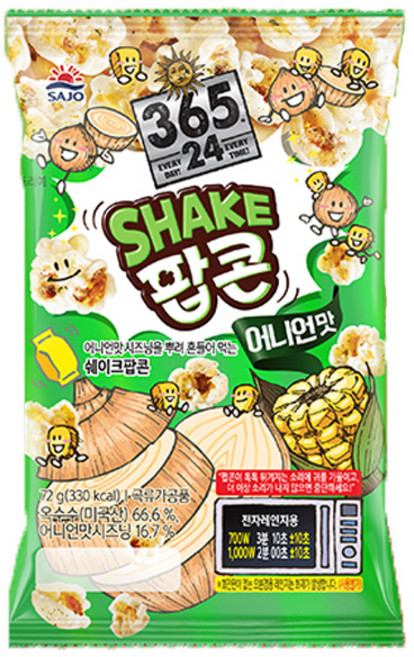사조 SHAKE 팝콘 어니언맛, 72g, 4개