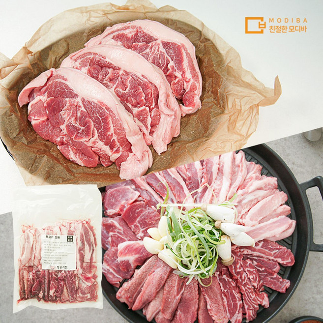 모디바 국내산 김해원조 돼지뒷통 뒷덜미살 뒷고기 모둠, 1, 03.국내산 뒷고기 뒷통(500g)