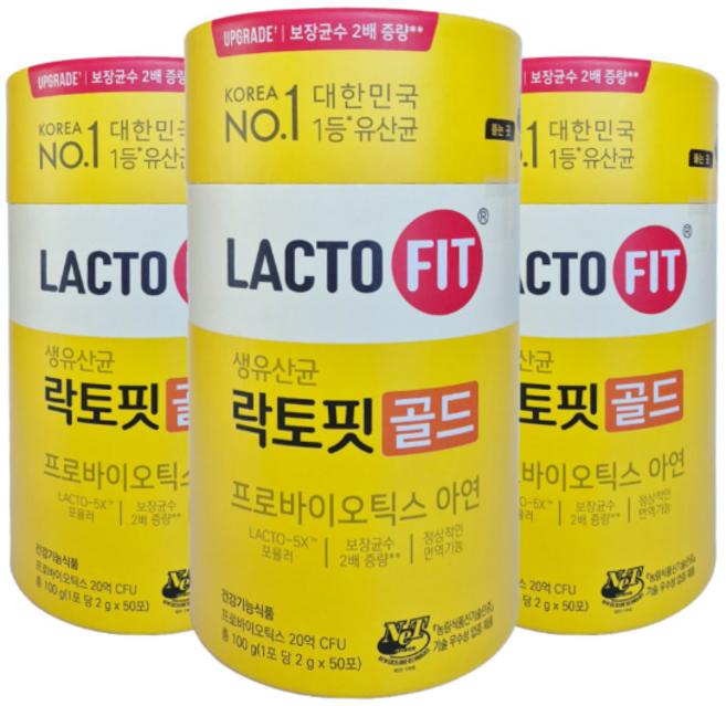 생유산균 프로바이오틱스 락토X 골드 2gx50포 3통, 100g, 3세트