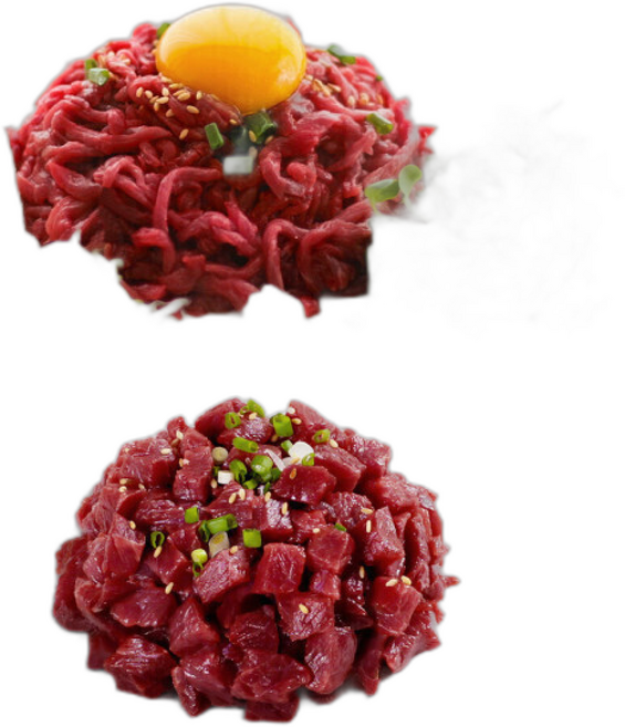 내가고기 반반/육회 + 깍둑 육회 총 +(간장맛소스 구운굵은소금 참기름) 마장동 당일발송 신선 냉장, 1개, 500g