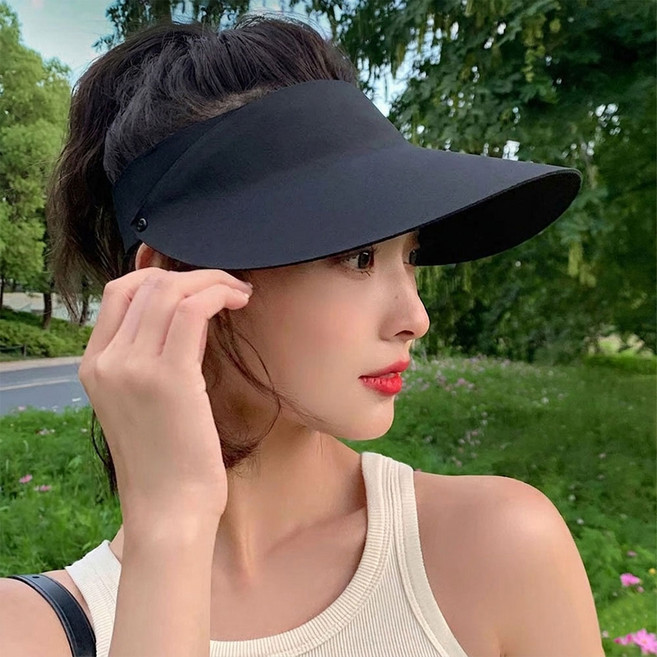 라이브모어 여성 자외선차단 와이드 심리스 썬캡 골프 모자