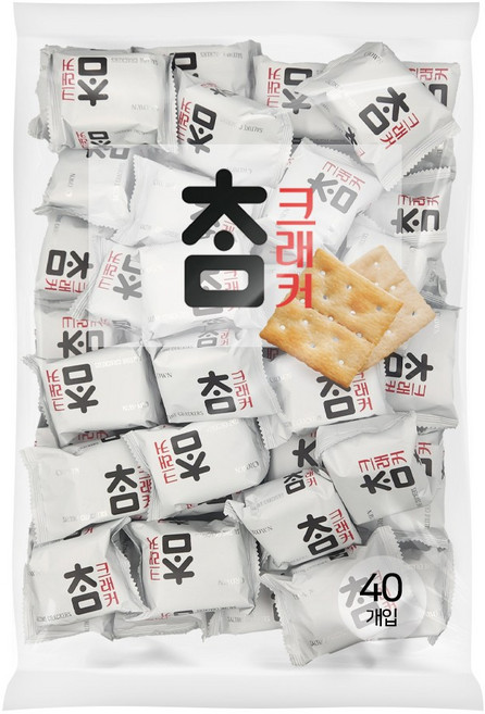 크라운 참크래커 과자 대용량 크래커 비스킷 40개(개별포장)