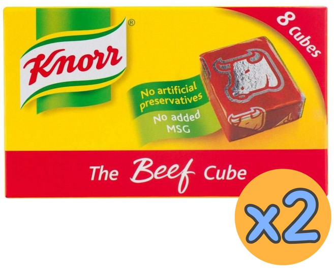 Knorr Beef Cube 소고기 육수 큐브 비프 스톡 8개입 x 2팩, 250g, 2개