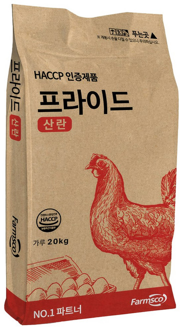 팜스코 프라이드 산란 산란율 증가 양계장 전용 닭사료, 1개, 20kg