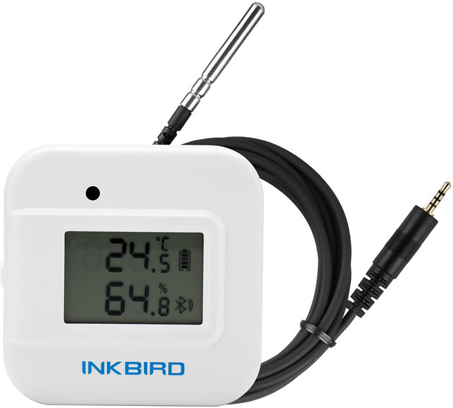 Inkbird Bluetooth iOSAndroid IBS-TH2 온습도계 온도계 습도계 알람 부착 스마트 센서, 온도 프로브 포함, 温度プローブ付き