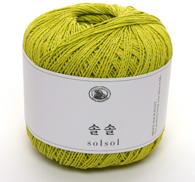 삼남뜨개실 솔솔 40g 레이스얀 종이실 비스코스 의류실 여름실 면사, 411 라임 필