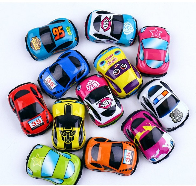 迷你迴力彩色小車車 玩具跑車 幼兒園禮物 獎勵小禮物 扭蛋玩具, 1個, 隨機一台, 隨機出貨