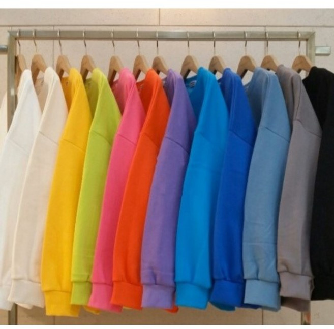 코코넬 남녀공용 기모 무지 맨투맨 티셔츠 커플 빅사이즈 기모맨투맨 기모티셔츠 빅사이즈맨투맨 무지맨투맨 커플 시밀러룩 여성 남성 도톰한 비비드 컬러 오버핏 루즈핏 겨울 박스핏