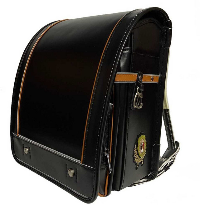 란도셀 가방 초등학교 책가방 일본전통 스쿨백, 블랙 골드 / 자동 잠금 장치, 1개