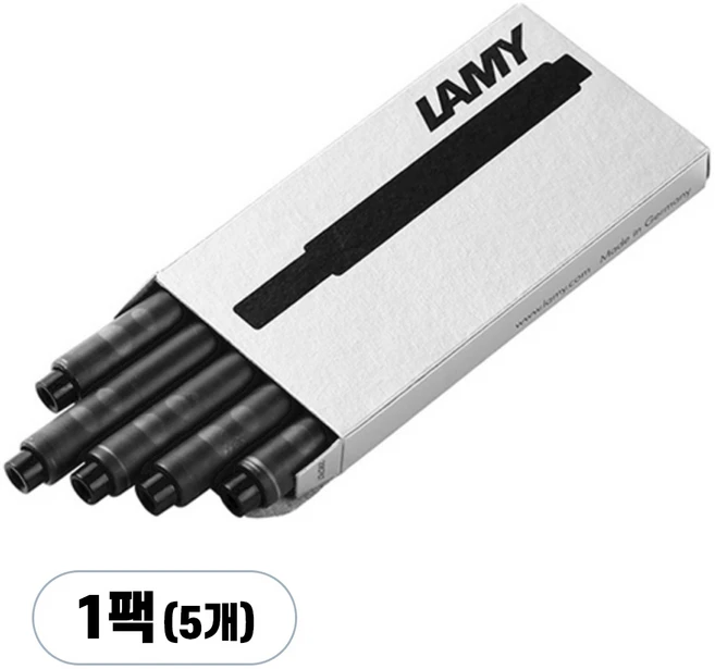 라미 T10만년필전용 일회용 카트리지, 검정, 5개 - 쿠팡