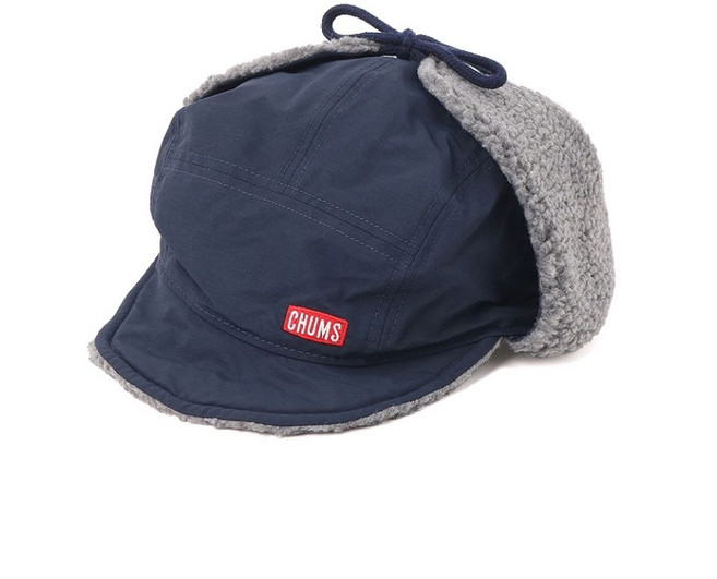 CHUMS 飛行員帽 絨毛內裡 遮耳保暖帽 藍色, 藍