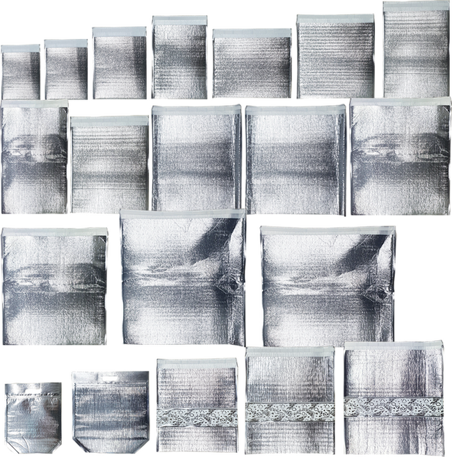 [10호이상 한정특가] 은박 보냉팩 보온팩 손잡이 보냉파우치 아이스팩 보냉팩 팥빙수 포장 소량판매, 은색, 1개, 보냉팩1호18x23cm