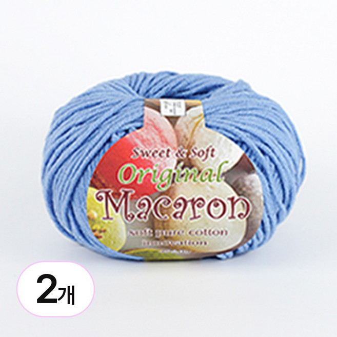 바토니팅 마카롱실 2P 마카롱 뜨개실 털실, 023 로코코블루, 2개