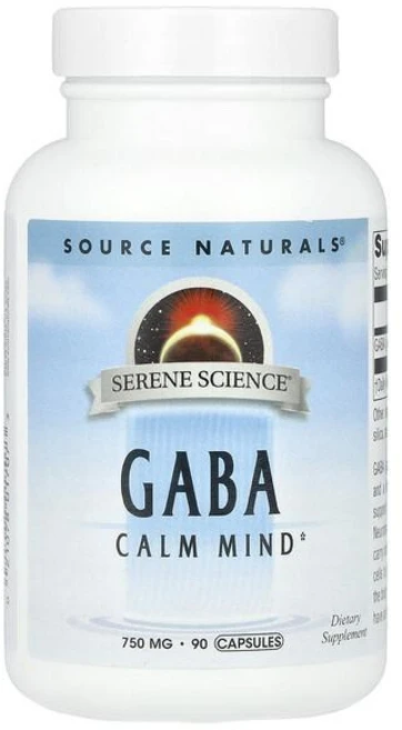 Source Naturals Serene Science GABA 750mg Capsules 소스내추럴스 세린 사이언스 가바 750mg 캡슐, 6개, 90정 - 쿠팡
