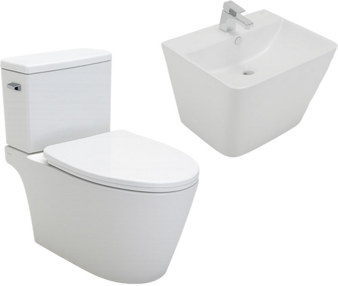 [반장들] 스퀘어 디자인 세면대 양변기 세면대수전 설치부속포함 풀세트