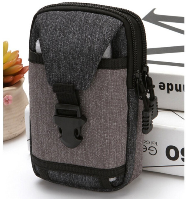 MO寶 手機腰包 手機掛包 登山手機袋, 7吋 雙層灰色, 1個