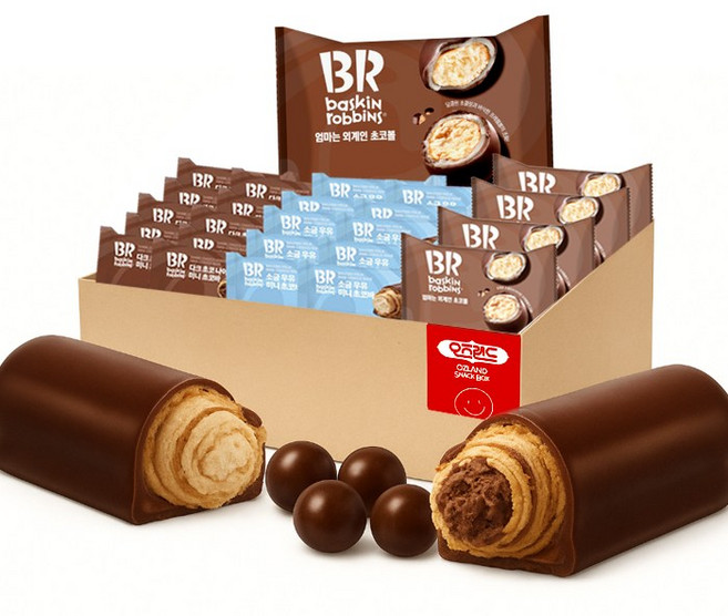 배스킨라빈스 오즈랜드 초코3종모음 (다크초코미니바+소금우유미니바+엄마는외계인초코볼), 1박스, 398g