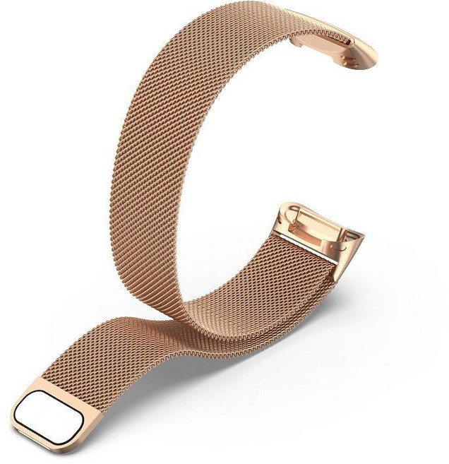 핏빗 Charge6 손목 밴드 통기성 메쉬 메탈 스트랩, 호환 Fitbit Charge 5, 로즈 골드 스트랩, C10/11-05