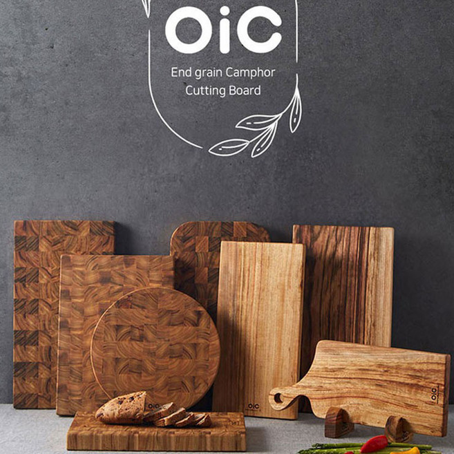 오아이씨 엔드그레이 네추럴 캄포도마 원목도마캠핑도마 나무도마 플레이팅도마 손잡이도마, 캄포 엔드그레이 사각, 1개