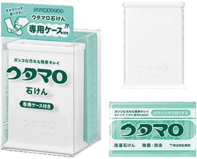 일본 우타마로 UTAMARO 비누 솔리드 전용 케이스 브러시 세트 비누+케이스 세트, 1개, 50g