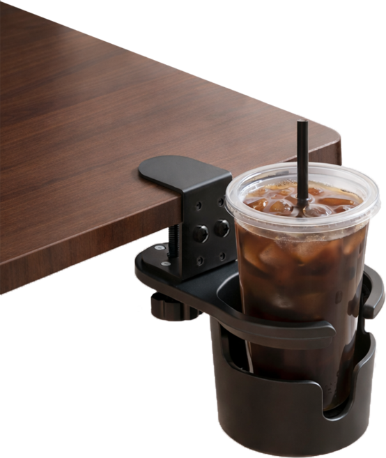 다용도 책상 테이블 컵홀더, 1개, 블랙