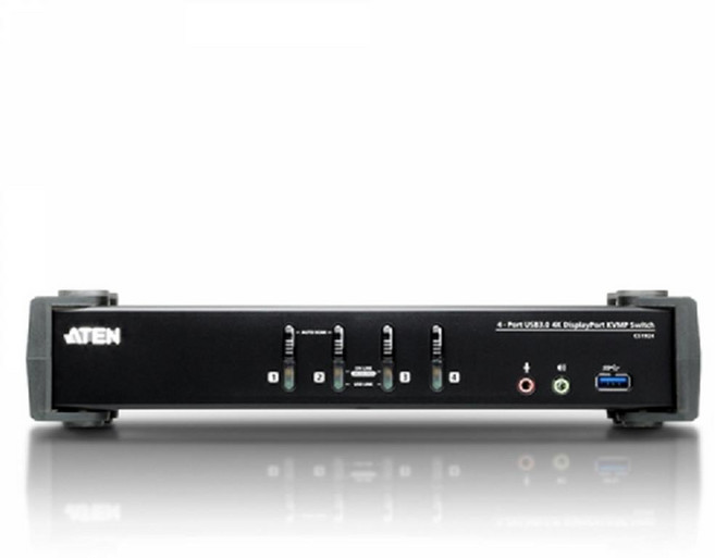 ATEN 4포트 USB 3.0 4K DisplayPort KVMP 스위치 CS1924, 1개