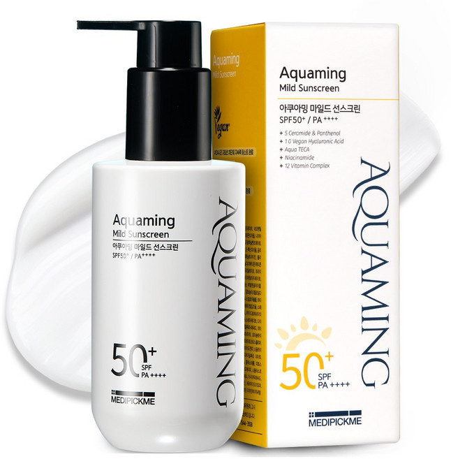 메디픽미 자외선차단 수분 선크림 저자극 백탁없는 대용량선크림 대용량 온가족 선스크린 아쿠아밍 마일드선스크린 SPF50+ PA++++, 1개, 150ml
