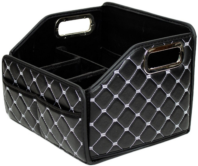 모가비 프리미엄 조수석 수납함 이동식 칸막이 분리형, 블랙+ 화이트, 1개