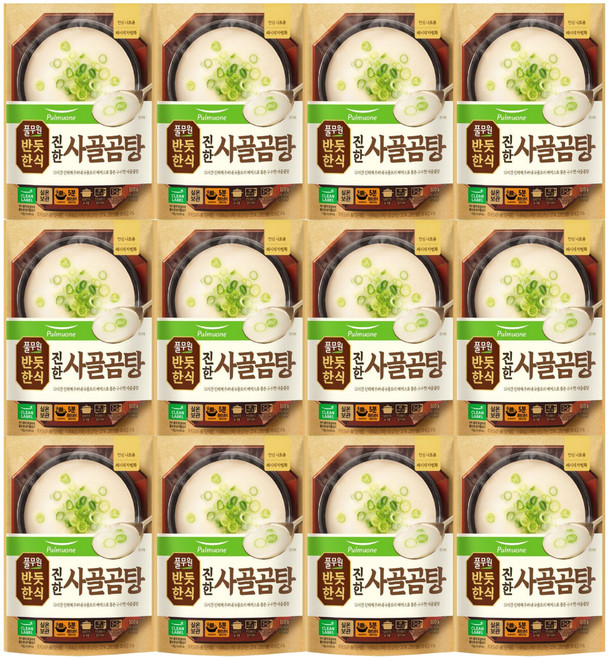 풀무원 반듯한식 진한 사골곰탕, 500g, 12개