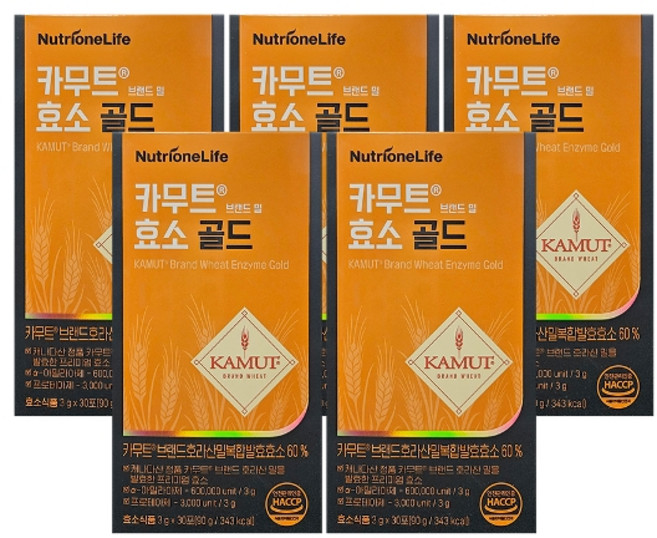 기타 뉴트리원 카무트 효소 골드 3g x 30포 5박스 /An, 90g, 5개