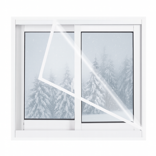 비룸 초간단 시공 탈부착 외풍차단 창문 방풍비닐 흰색 벨크로