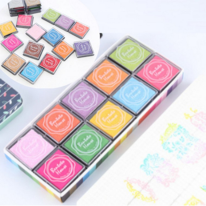 20종 컬러 스탬프 잉크 패드 세트 패브릭, 20색상(T423), 1세트