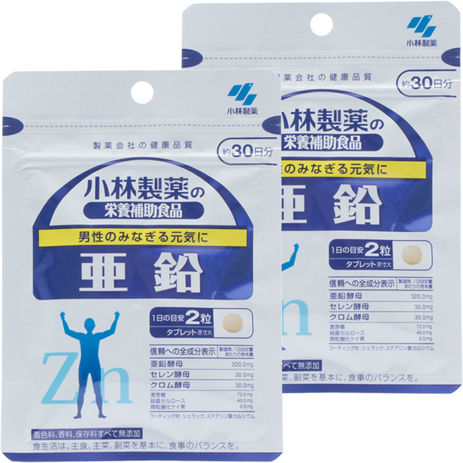 고바야시 아연 타블렛, 2개, 60정