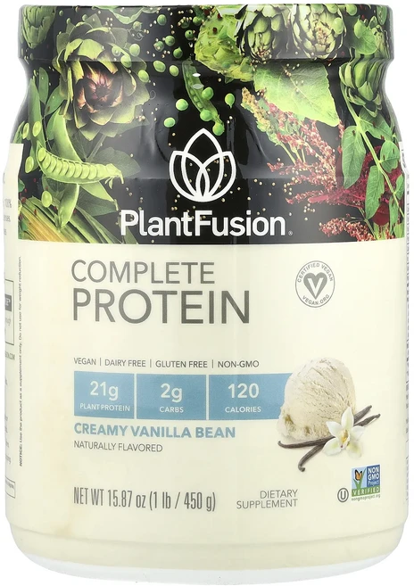 새해 건강을 선물하세요 PlantFusion 컴플리트 프로틴 크리미 바닐라 빈 450g(1lb) 특별관리진행, 450g, 1개 - 쿠팡