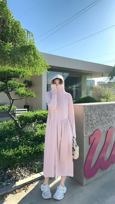 防曬衣女款新款加大碼防紫外線長款全身防曬服冰絲透氣防曬外套薄, 3XL(建議體重120-150斤)