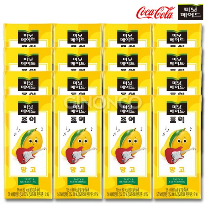 코카콜라 미닛메이드 조이 망고 195ml, 16개