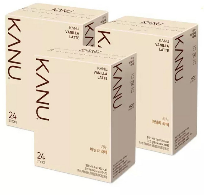 롯데백화점이카루스 맥심 카누 바닐라 라떼 24T x 3개, 72개입