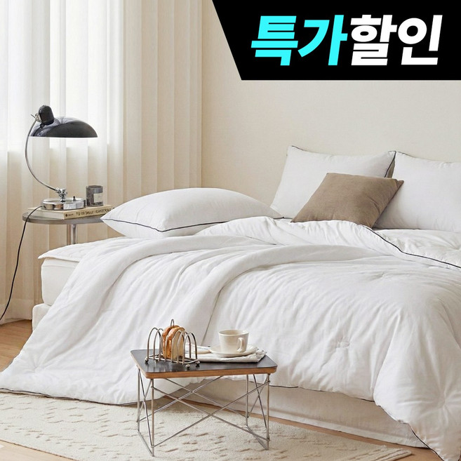 국내제조 띵스룸 블랙라인 100수 고밀도 순면 항진드기 향균 옥수수솜 호텔 차렵이불