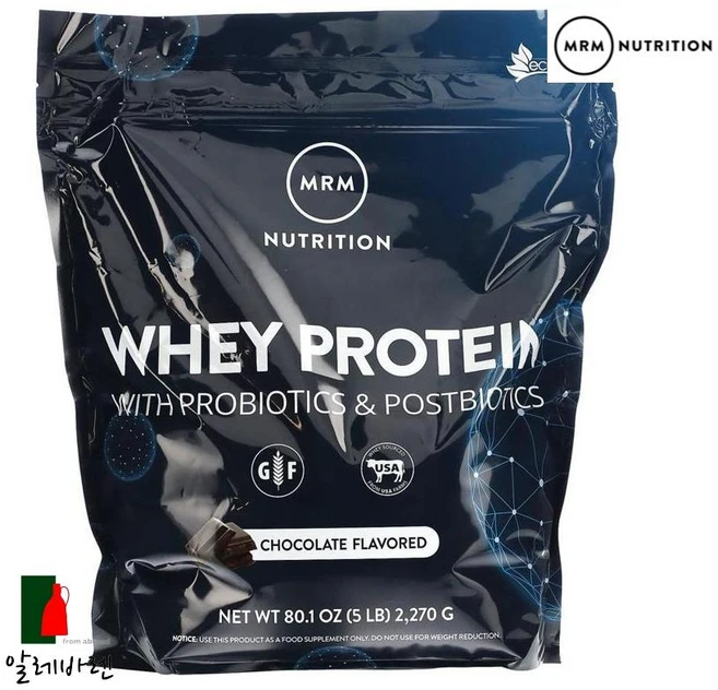 MRM Nutrition 유청 단백질 20억 프로바이오틱 초콜릿 2270g(5lb), 2.27kg, 1개 - 쿠팡