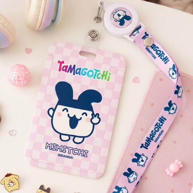 다마고치 릴목걸이 교통 카드지갑 미미치 캐릭터 카드홀더 릴홀더 릴패스 케이스