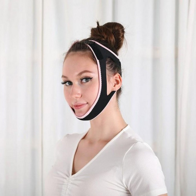 안전용품 턱선 미용 기기 이중턱 리프팅밴드 여성 홈케어, 2-리프팅밴드-핑크, 1개