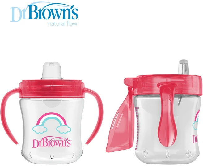 닥터브라운 소프트 스파우트컵 180ml, 핑크, 1, 1개 - 쿠팡