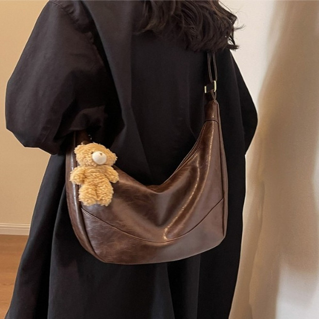 글리노 여성 데일리 부드러운 보부상 가죽 크로스백 키링포함