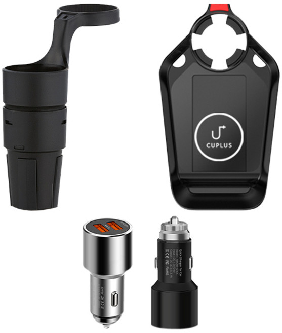 컵플러스2 차량용 멀티 컵홀더 오리지널+전용어댑터(고속무선충전가능) 트레이, 1개