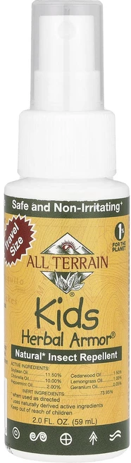 건강챙기세요 All Terrain 어린이용 Herbal Armor® 천연 벌레 퇴치제 59ml(2.0fl oz) 백살까지오래오래, AllTerrain어린이용HerbalArmor천연벌레퇴 - 쿠팡
