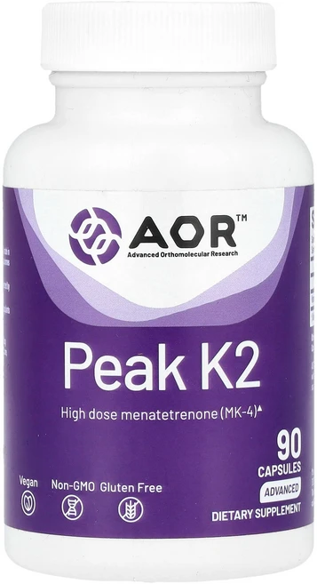 Advanced Orthomolecular Research AOR 피크 K2 90 베지캡슐, Advanced Orthomolecular Resear, 2개, 90정 - 쿠팡