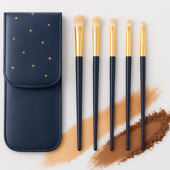 라운드데이 고밀착 실크모 아이섀도우 브러쉬 5종세트, 1개, 네이비