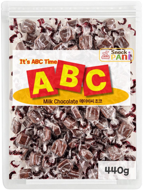 롯데 ABC 밀크초콜릿 대용량 초콜릿 스낵파니 간식, 440g, 1개